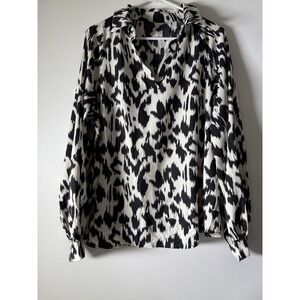 C.Cline Women's‎ Casual Long Sleeve Blouse Animal Print Casual Summer Sz XL